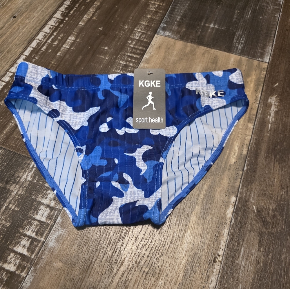 Blue Camouflage Mens  Swim Briefs